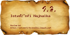 Istvánfi Hajnalka névjegykártya